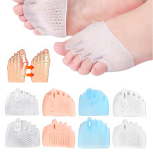 4 Pairs Silicone Toe Separators and Bunion Corrector Sleeves with Honeycomb Cushion for Toe Alignment