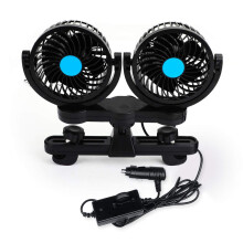 12V Dual Head Car Cooling Fan 360 Adjustable Quiet Motor for Rear Passenger Seat Odor Removal