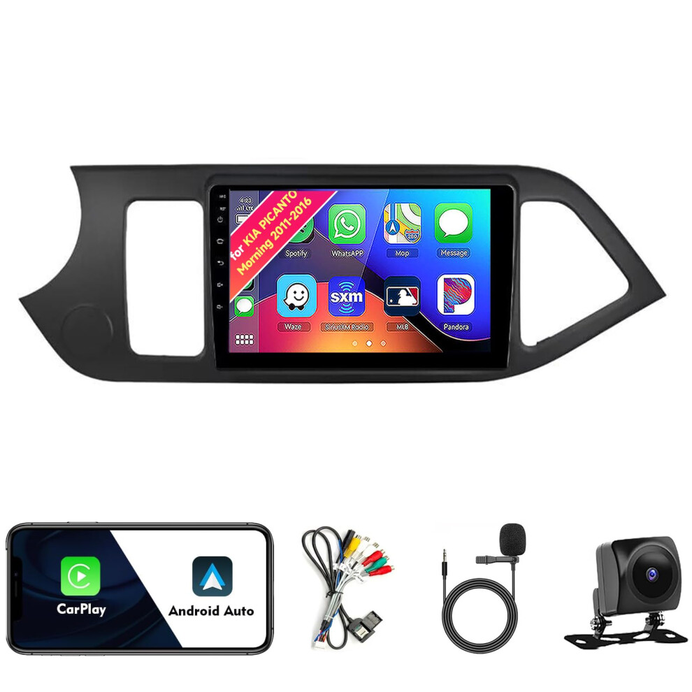 Android 13 Car Stereo For Kia Picanto 20112016, 9' Hd Ips, Carplay Android Auto, Gps Wifi Dsp 9113335833005