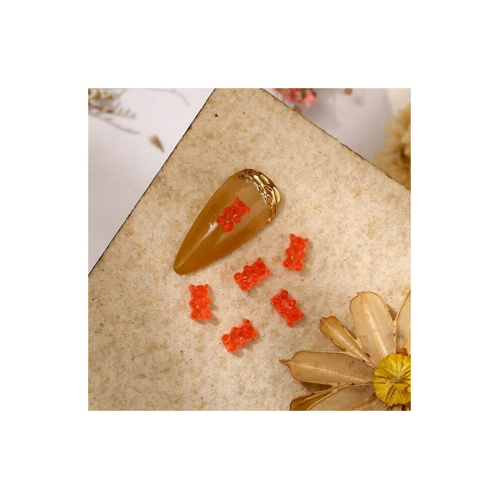 50pcs Colorful 3D Resin Bear Nail Art Charms Kawaii Jelly Decorations for DIY and Salon Nails