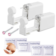 Disposable Nose Piercing Kit 2 Pack with Studs Safe Hygienic Self Piercing Gun for Women Men