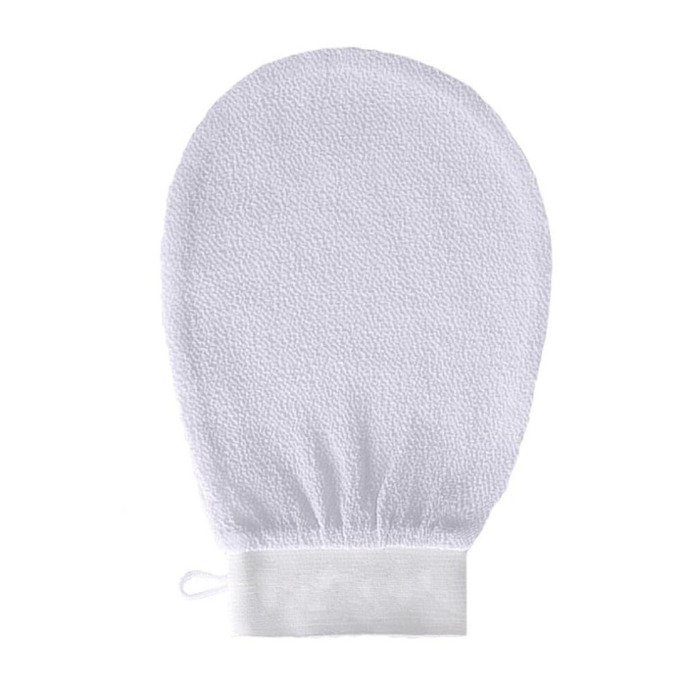 White Moroccan Exfoliating Glove Kessa Scrub Mitt For Deep Skin Cleansing And Circulation,