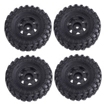 4 pièces SCX24 1/24 Pneus en plastique noirs pour camion RC