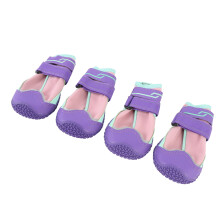 Gummi-Hundeschuhe 4 Stück Größe 5 Pink/Lila Rutschfest