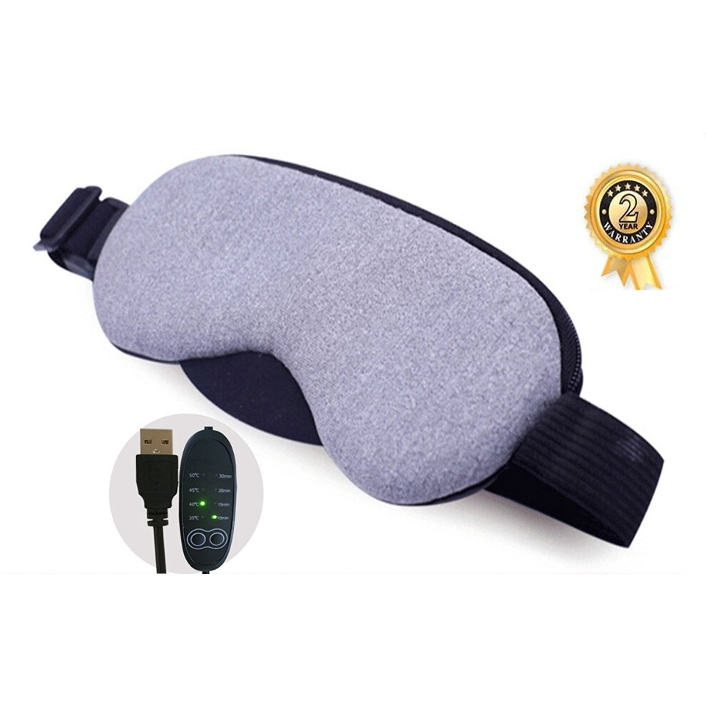 Dark/Lavender Usb Heated Steam Eye Mask With Heat Therapy For Dry Eyes, Puffiness And Circles