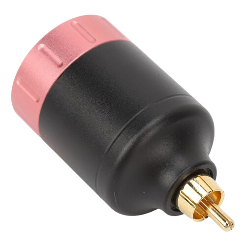 Pink Digital Tattoo Power Supply with RCA Interface, Builtin Battery, Precise Voltage Control 1