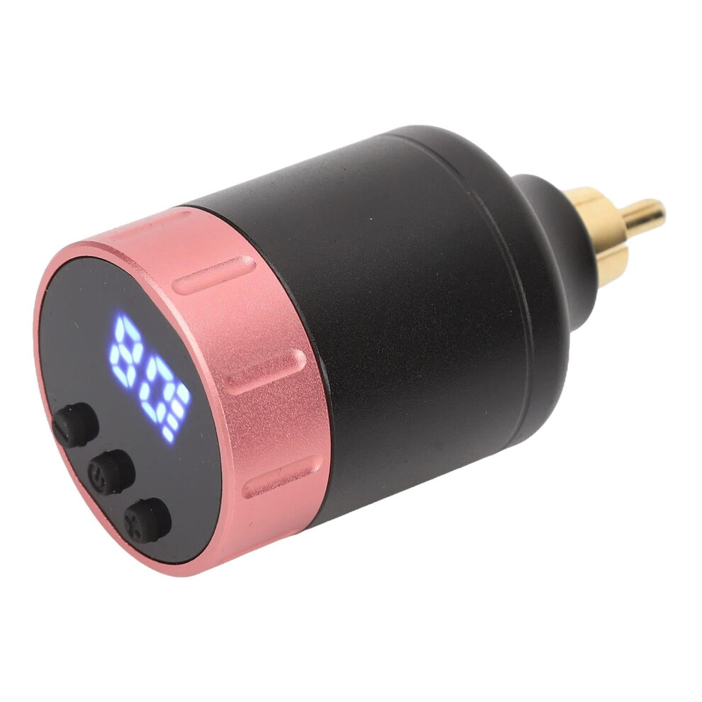 Pink Digital Tattoo Power Supply With Rca Interface, Builtin Battery, Precise Voltage Control