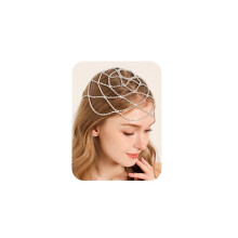 1920s Vintage Rhinestone Flapper Headpiece Silver Crystal Bridal Hair Chain for Wedding