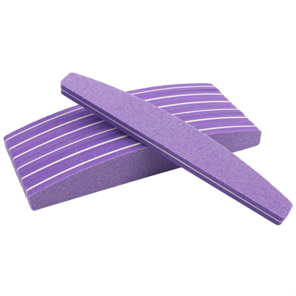 Purple Nail Buffer Block And Emery Board File Set 100/180 Grit Sponge For Professional Manicure