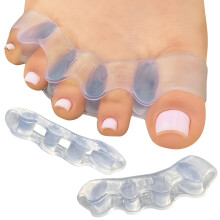 2PCS Gel Toe Separators Bunion Corrector for Overlapping Toes Women Men Clear Toe Alignment Support
