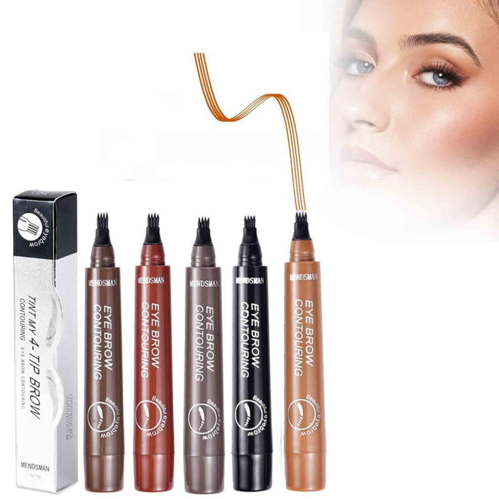 Waterproof Microblading Eyebrow Pencil 4 Tip Smudge Proof Long Lasting Natural Look 5 Colors