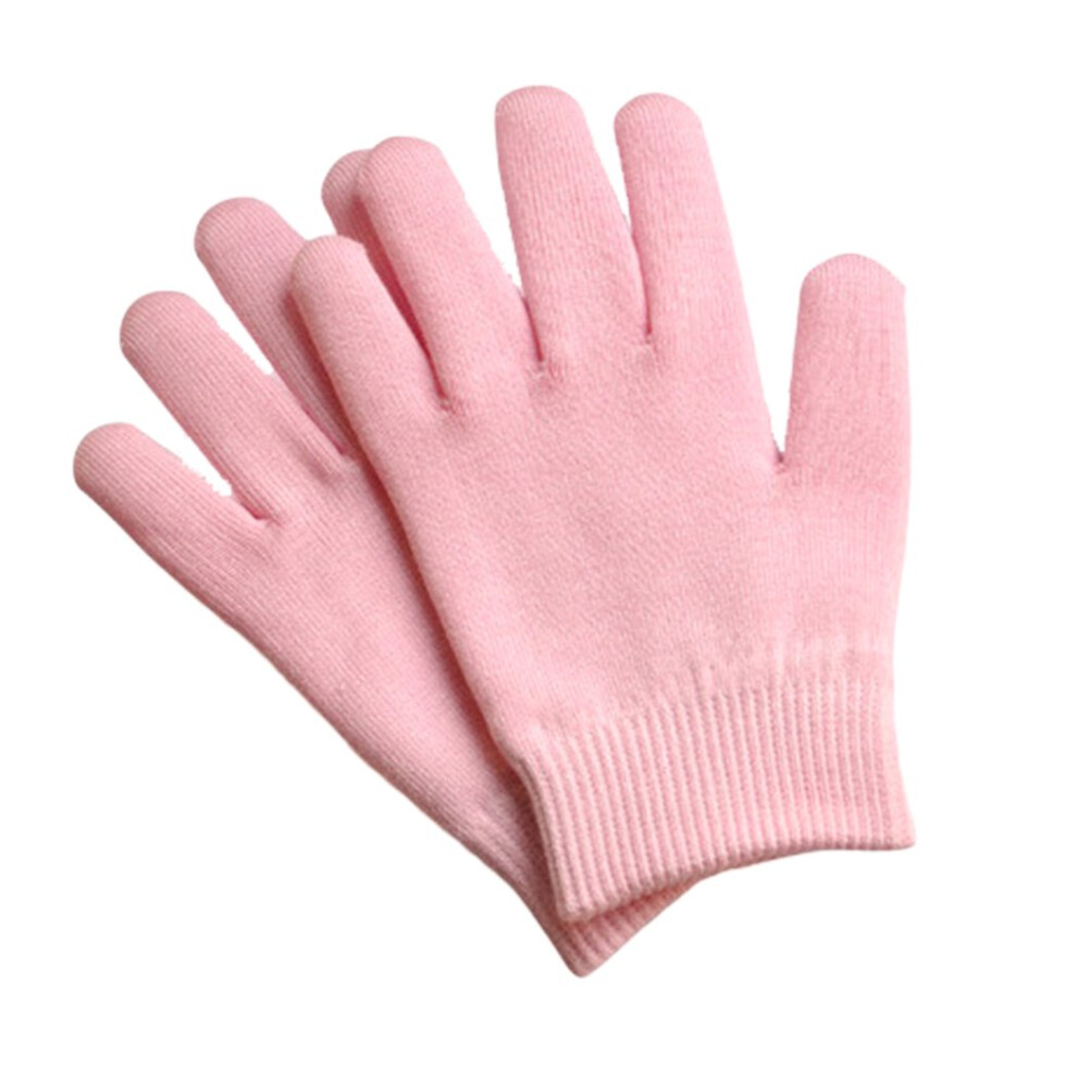 Moisturizing Gel Gloves for Dry Hands with Deep Hydration and Vitamin E, Reusable Pink Spa Gloves