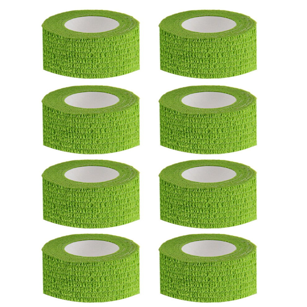 Green 8Pcs Disposable Tattoo Grip Tape 1 Inch Grass Elastic Cohesive Wrap Nonslip Waterresistant