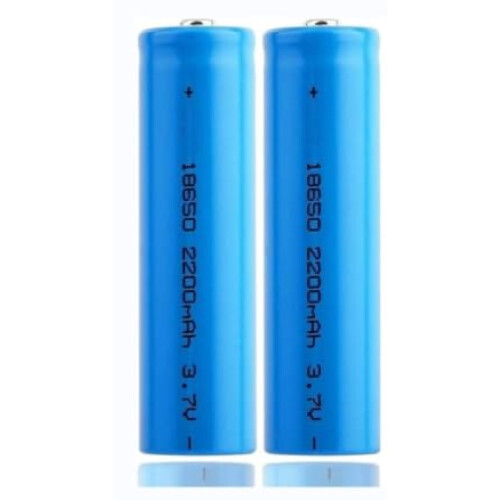 2Pack 18650 Rechargeable Button  Lithiumion Battery 3.7V 2200mAh for Flashlight Headlamp