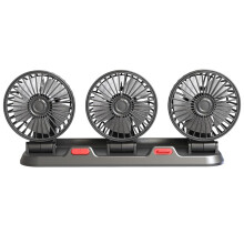 Triple Head Car Cooling Fan 360 Rotation USB Quiet Two Speed for Car Truck RV Boat Black