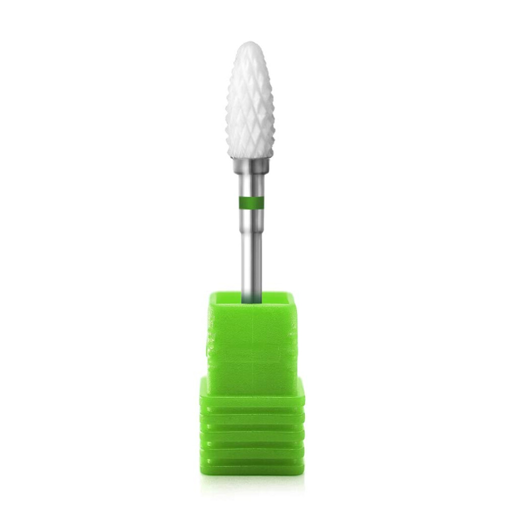 Green Ceramic Nail Drill Bit 3/32' For Precise Nail Reshaping And Cuticle Removal