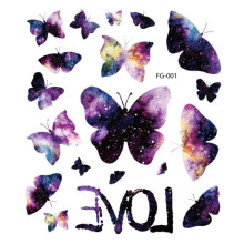 Butterfly Face Tattoo Sticker with Glitter Design, Waterproof Longlasting Makeup Decoration