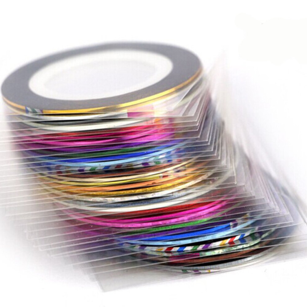 100pcs A14 Copper Nail Art Striping Tape Rolls SelfAdhesive Ultra Thin 20m for DIY Manicure