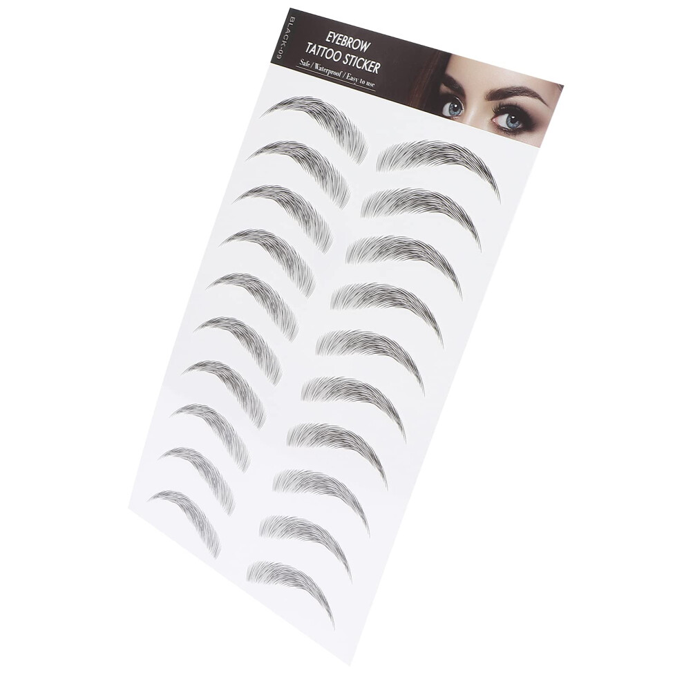 Waterproof Eyebrow Stickers, Natural Looking Long Lasting Temporary Eyebrow Tattoos for Women Black09