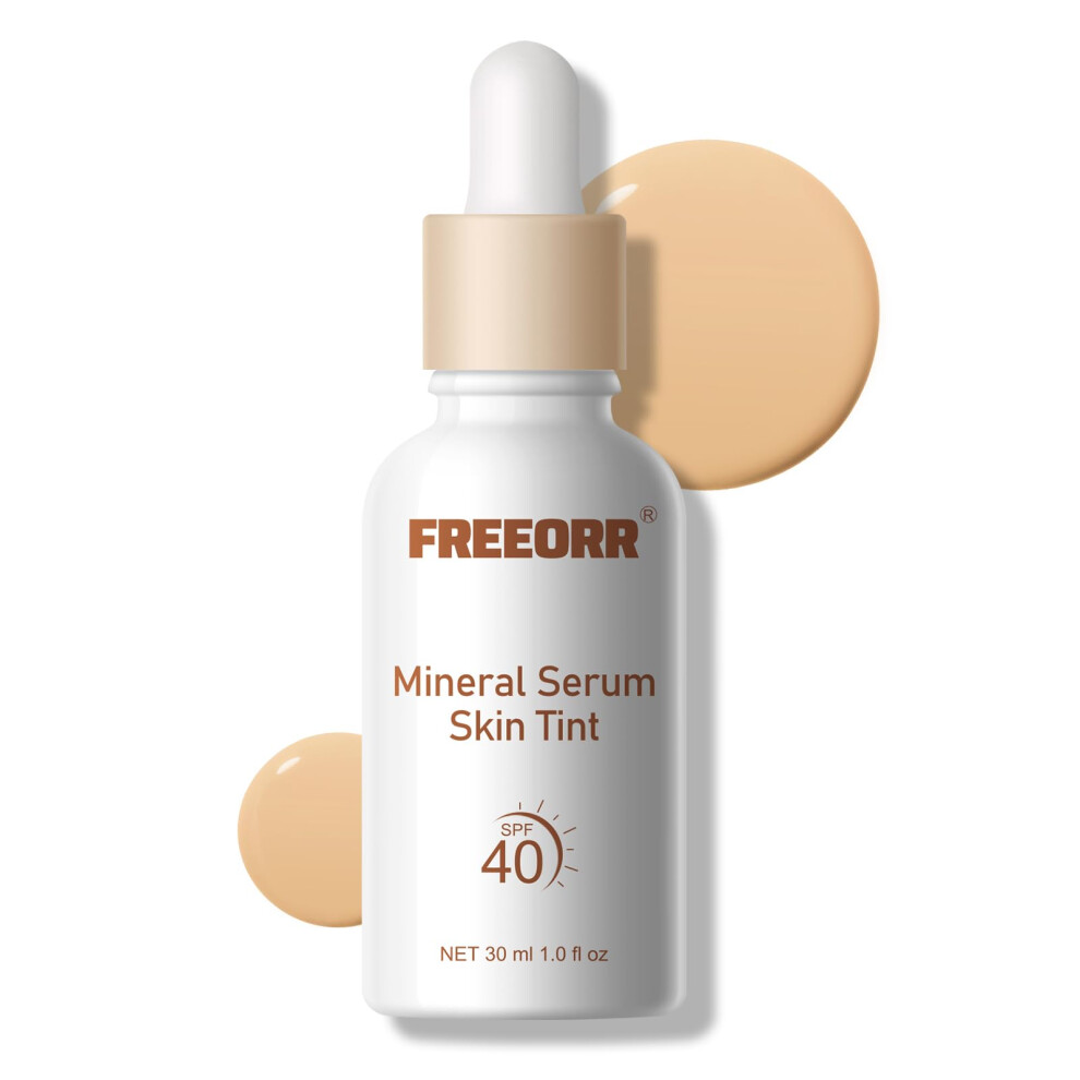 Light/Beige Tinted Mineral Sunscreen Spf 40 Serum Foundation With Hydration And Coverage,