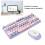 Wireless Keyboard Mouse Combo, 82 Keys, 2.4G & Bluetooth, Violet 3
