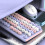 Wireless Keyboard Mouse Combo, 82 Keys, 2.4G & Bluetooth, Violet 6