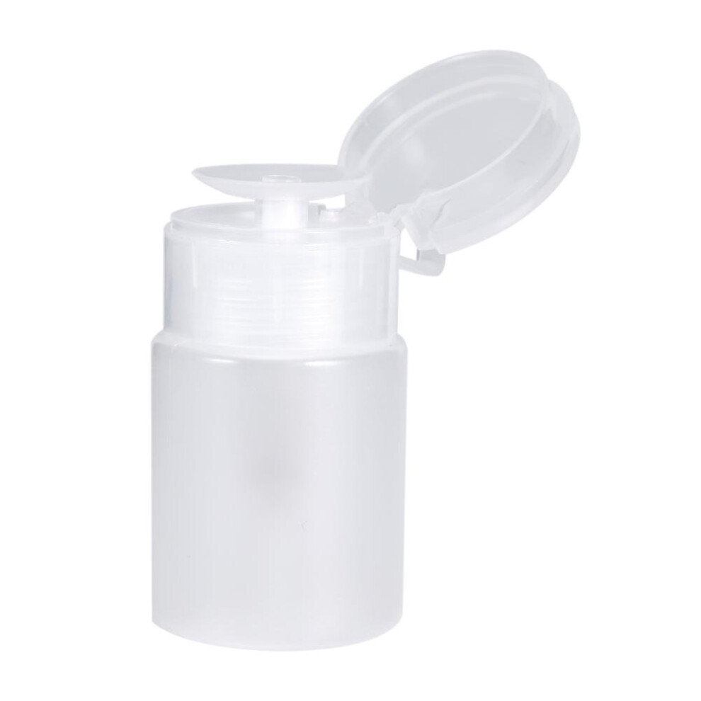 60ml Pump Dispenser Bottle for Cosmetic Liquids, Plastic Nail Polish Remover Container with Flip