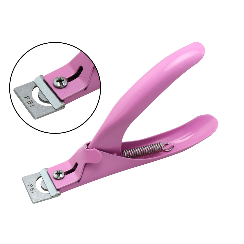 Acrylic Nail Clippers for Artificial Nails with Precision Blade and Ergonomic Grip, Pink Stainless Steel