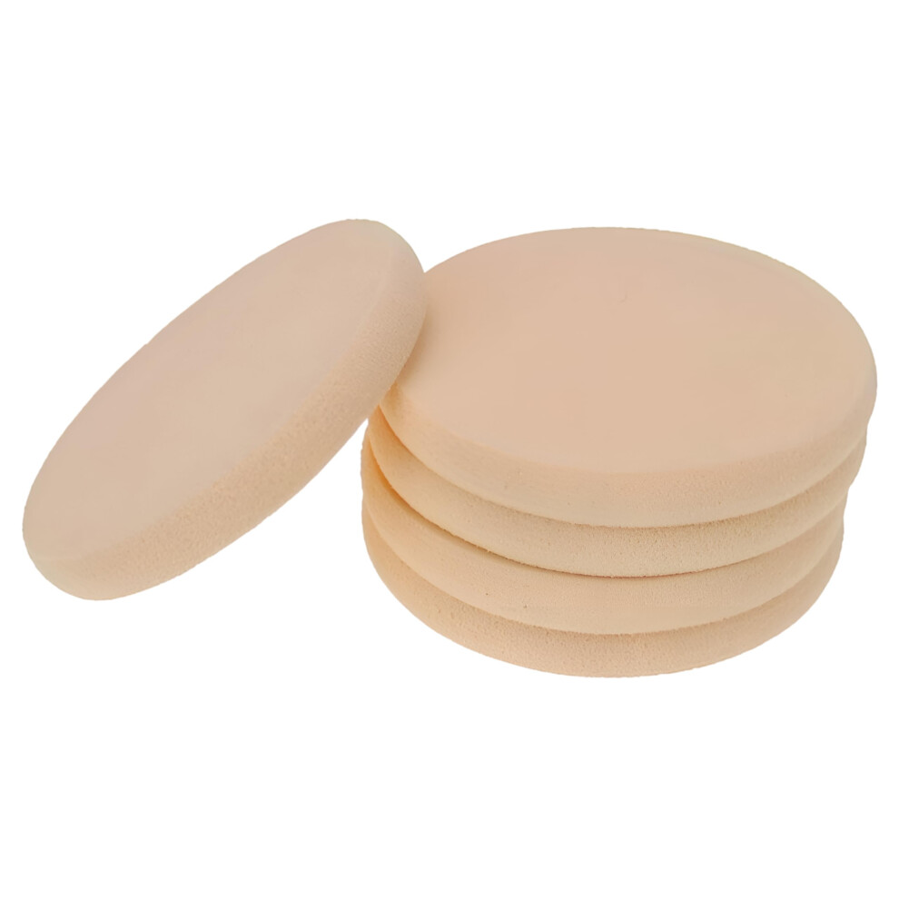 5pcs Flat Round Makeup Sponge Set for Flawless Foundation Blending, Dual Dry Wet Reusable