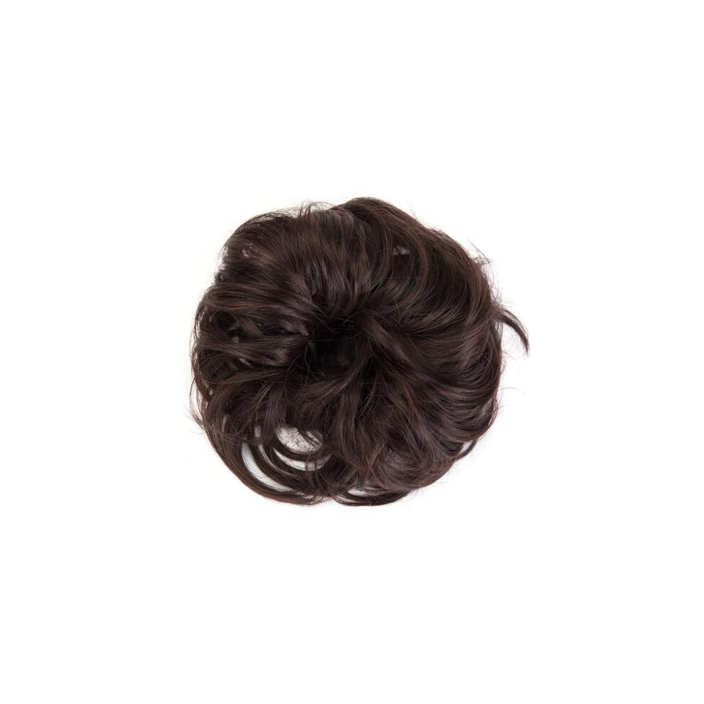 Unisex Messy Bun Hair Piece With Wavy Curly Extensions For Instant Volume And Natural Updo Style