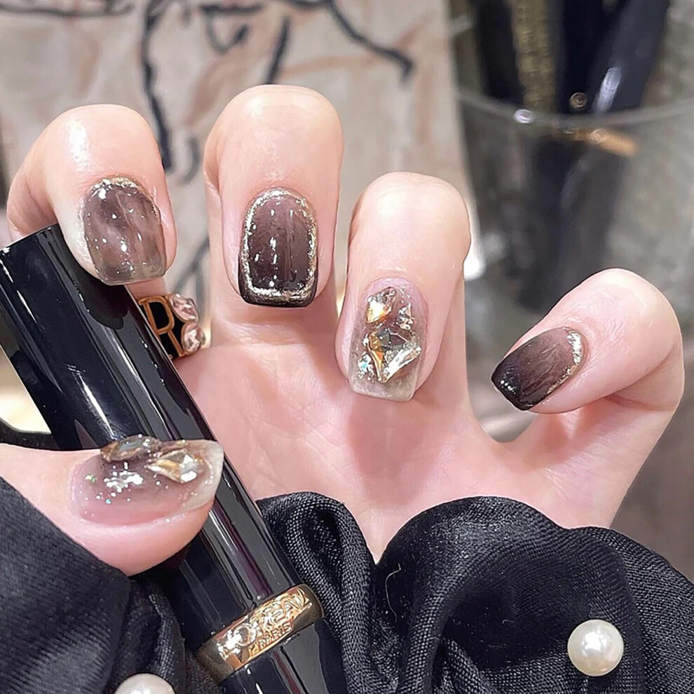 Short Press On Nails Set of 24 with Trendy Spring Summer Colors and Easy Application