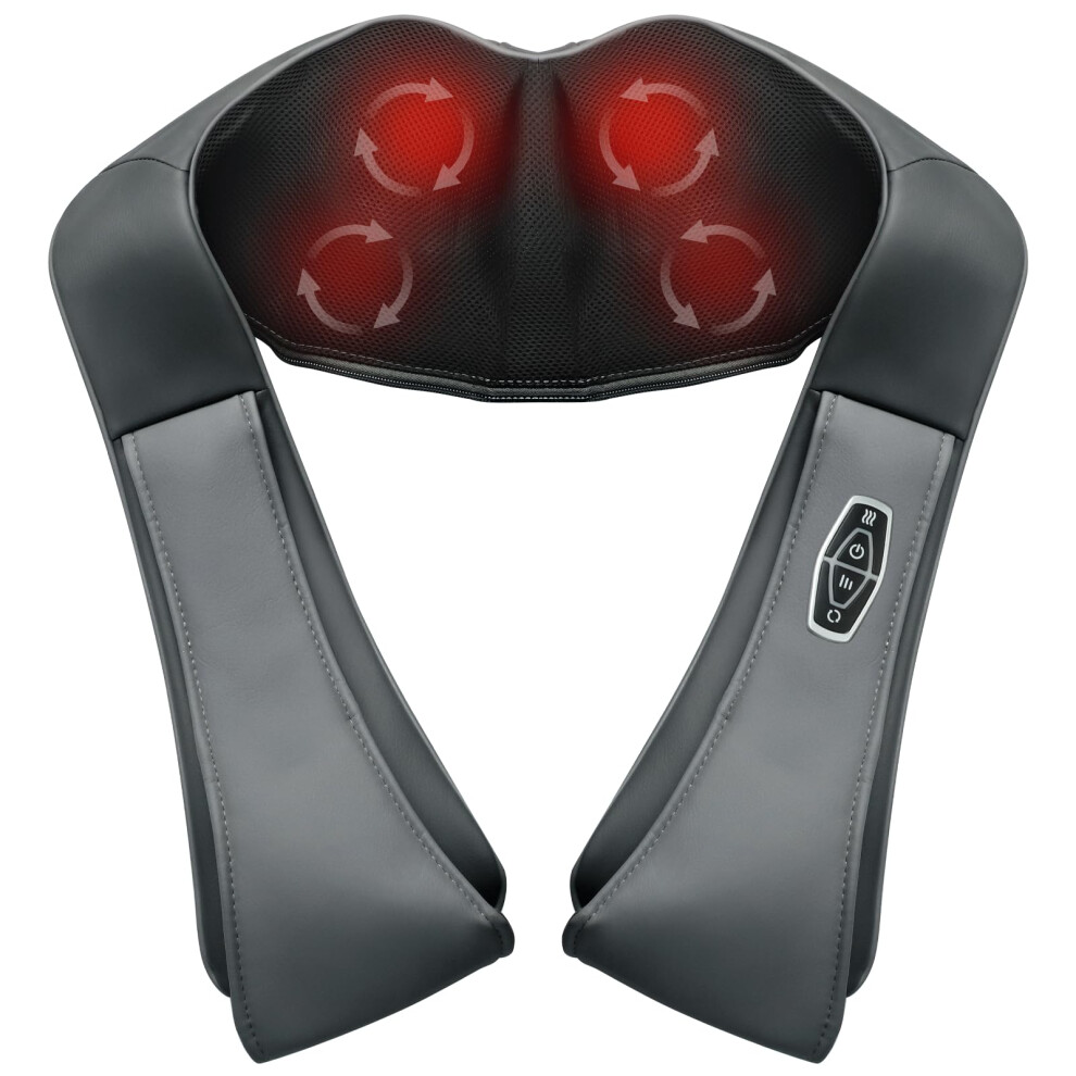 Shiatsu Neck and Back Massager with Heat, Cordless Deep Tissue Shoulder Pillow for Pain Relief