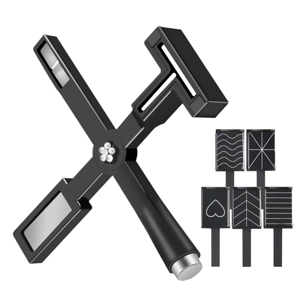 Black 6Pcs 5In1 Cat Eye Nail Magnet Stick For Gel Polish, Strong Magnetic Nail Art Design Tool