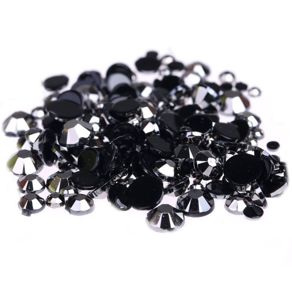 3mm Hematite Acrylic Flatback Rhinestones 300pcs for Nail Art Crafts Easy DIY Decoration