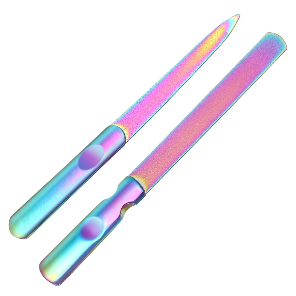 2pcs Stainless Steel Nail File DoubleSided Professional Metal File for Precise Manicure Pedicure