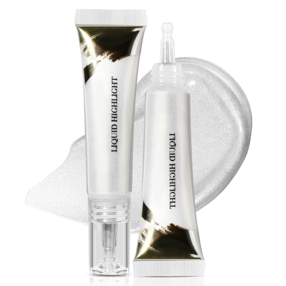 Liquid Highlighter with LongLasting Radiant Glow for Face and Body, Golden and Rose Shades