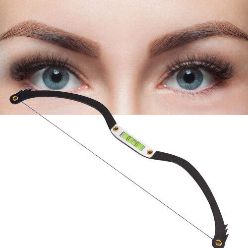 Professional Eyebrow Mapping Ruler with String, Black Aluminum Tattoo Measuring Tool for Microblading 1