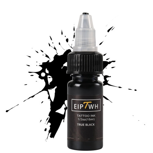 15ml True Black Tattoo Ink 0.5oz for Professional Outlining and Smooth Shading Coverage