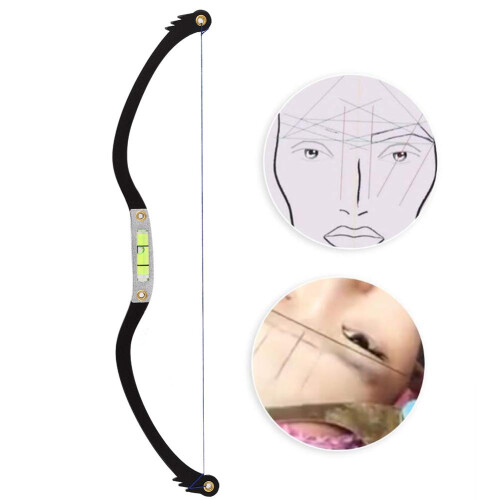 Professional Eyebrow Mapping Ruler with String, Black Aluminum Tattoo Measuring Tool for Microblading 2