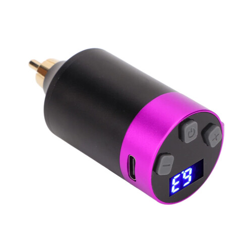 Wireless Tattoo Pen Kit with Battery Pack, Adjustable Voltage, LED Display, Stable Interface, Purple 1