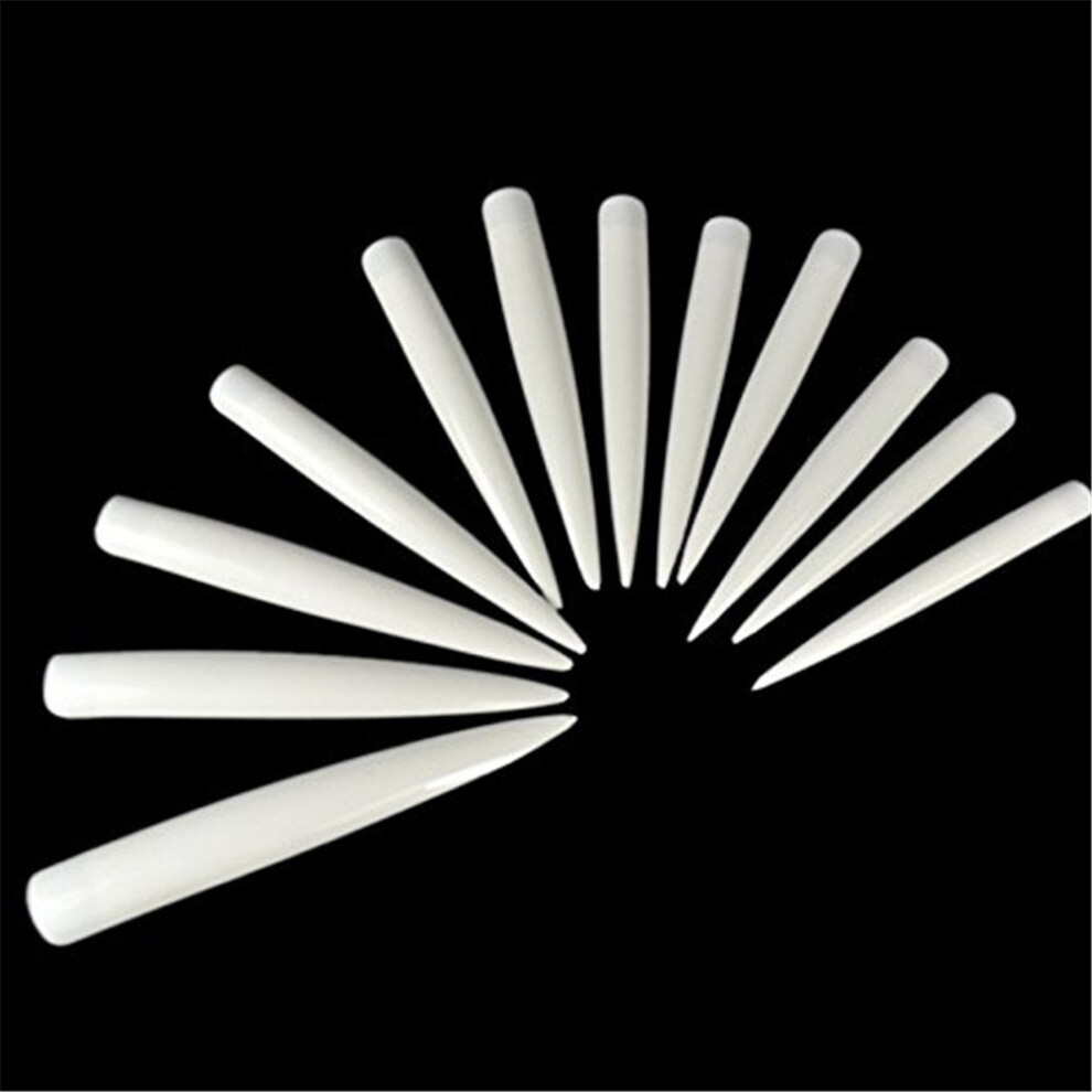120Pcs Extra Long Stiletto Nail Tips Natural Color Acrylic False Nails Kit for Salon and DIY