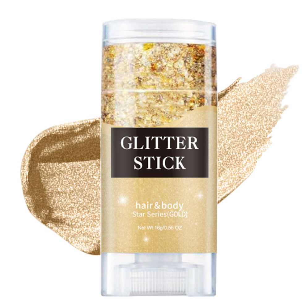 Gold Body Glitter Stick Waterproof Face Glitter For Festival Shimmer Makeup Longlasting Sparkle