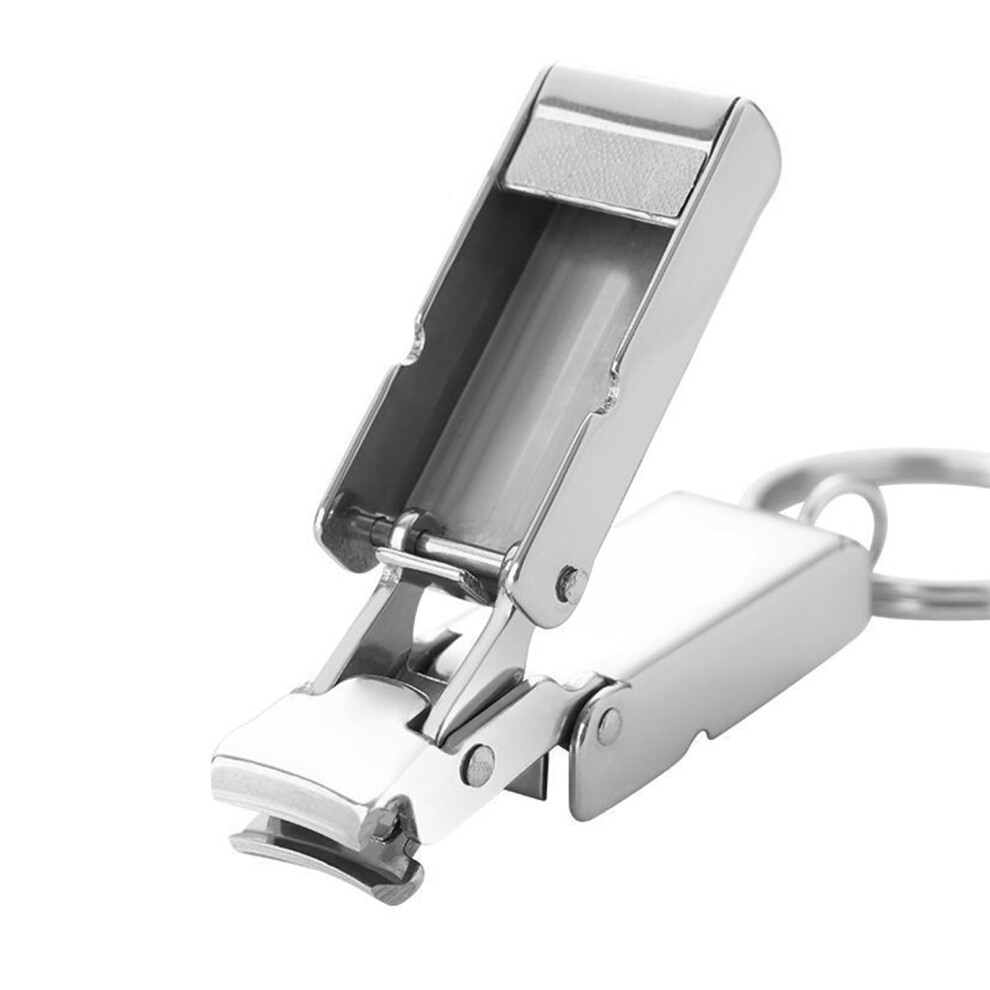 Stainless Steel Folding Nail Clippers Keychain with Precision Blades for Compact Travel Use