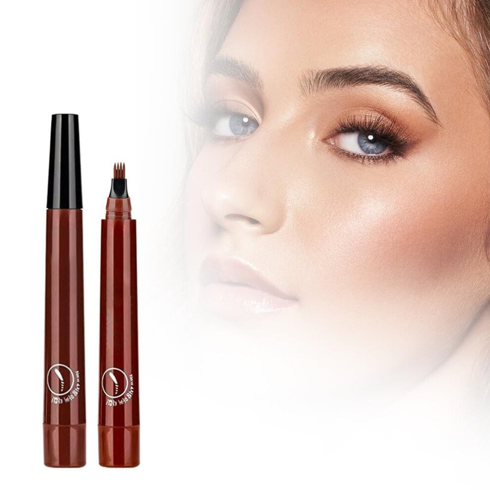 Red,Brown Waterproof Microblading Eyebrow Pencil Red Brown With 4 Tip Precision For Long Lasting Natural Brows