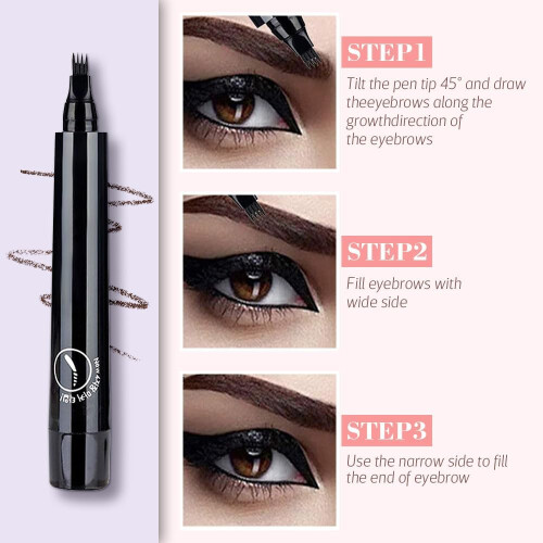 Waterproof Microblading Eyebrow Pencil Red Brown with 4 Tip Precision for Long Lasting Natural Brows 2