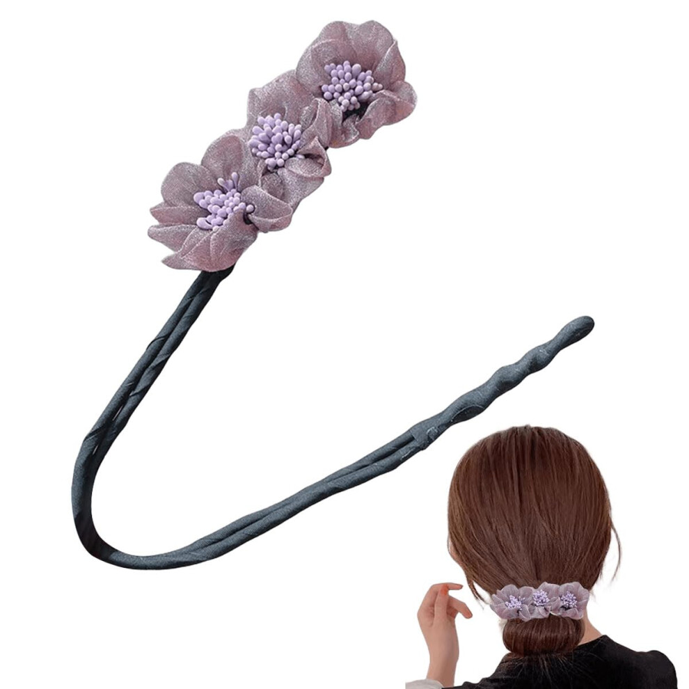 Hair Bun Maker for Women Lazy Hair Curler, Quick Easy Updo Tool with Secure Hold and Washable Fabric