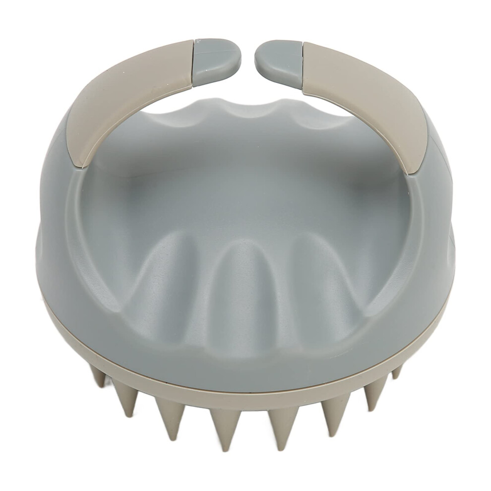 Grey Silicone Scalp Massager Shampoo Brush For Hair Growth And Dandruff Removal Wet Dry Use