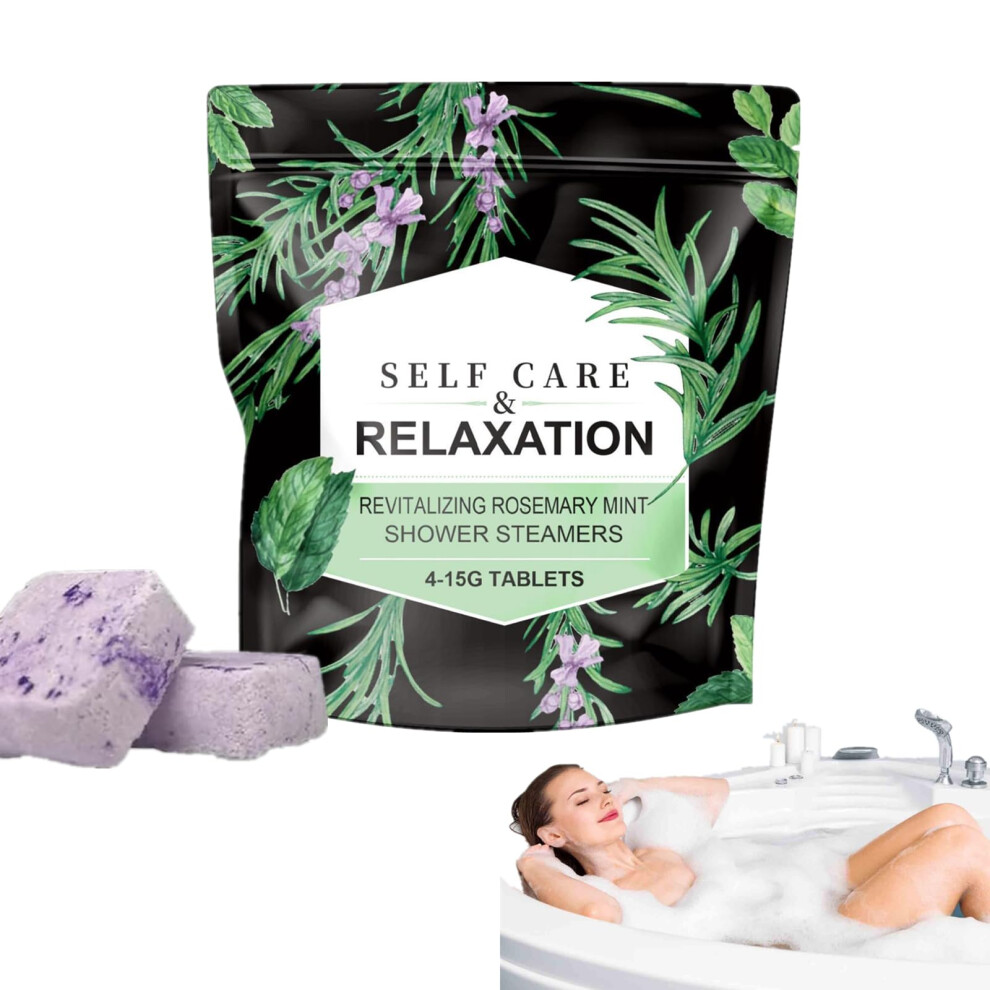 Shower Steamers Gift Set for Women Rosemary Mint Aromatherapy Bombs for Stress Relief and Spa Experience