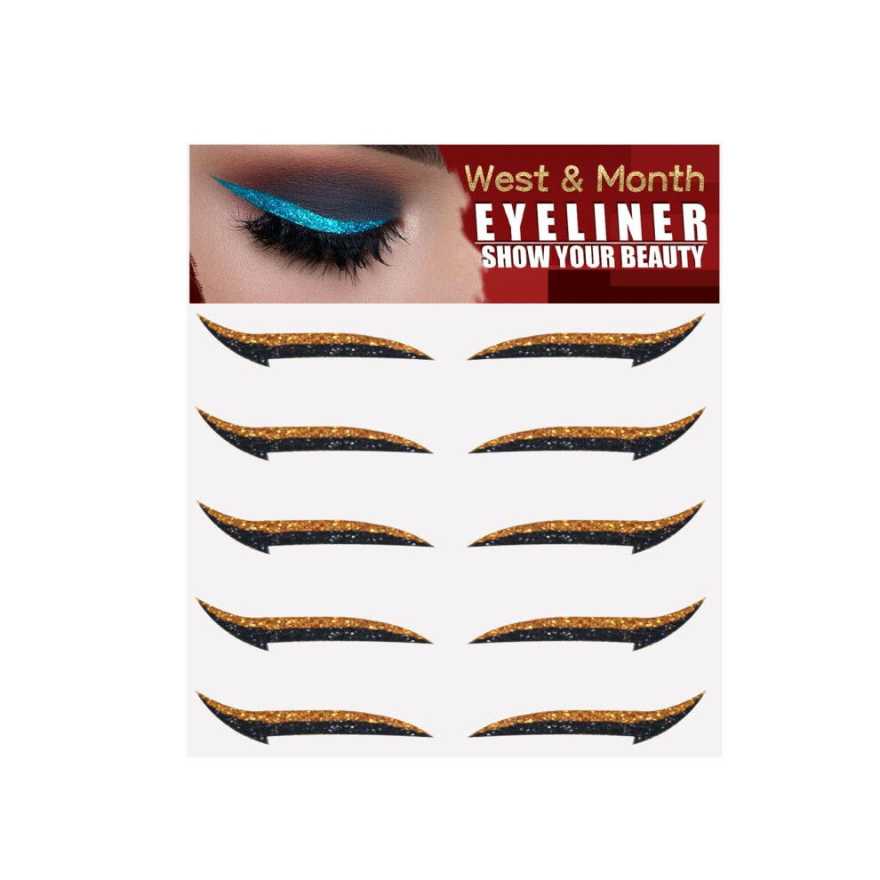 Orange Eyeliner Stickers 3 Pack Easy Apply European Style For Instant Glamour And Partyready Look