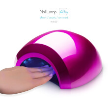 48W UV LED Nail Lamp with Sensor Fast Gel Curing Removable Tray for Manicure Pedicure Magenta